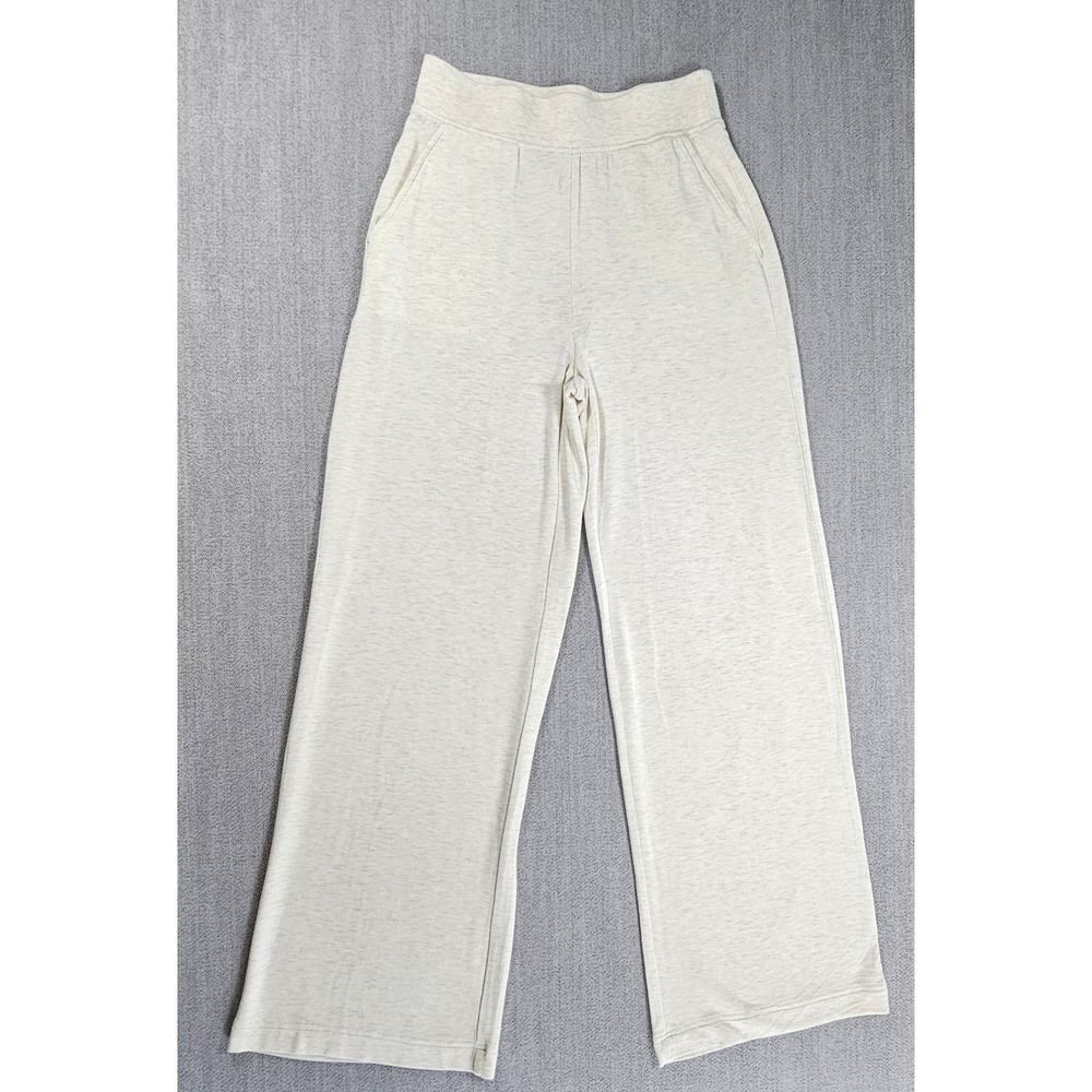 Lou & Grey Signature Soft Sweatpants Wide Leg Beige Drawstring Lounge Sx XS NWOT